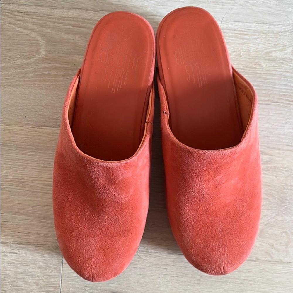 Charlotte Stone Orange Mules Slip-On Comfort